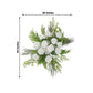 Artificial Wedding Arch Flowers – Ivory Rose & Chrysanthemum Swag with Greenery and Palm Leaves