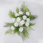 Artificial Wedding Arch Flowers – Ivory Rose & Chrysanthemum Swag with Greenery and Palm Leaves