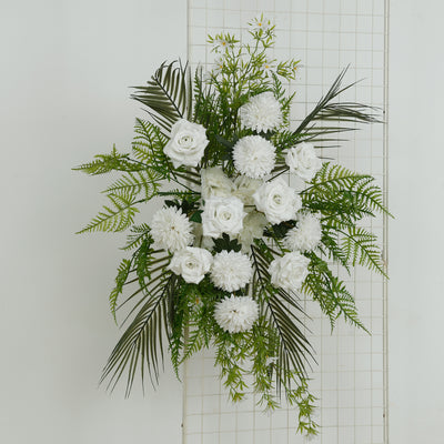 Ivory Wedding Arch Floral Swag &ndash; Roses & Chrysanthemums