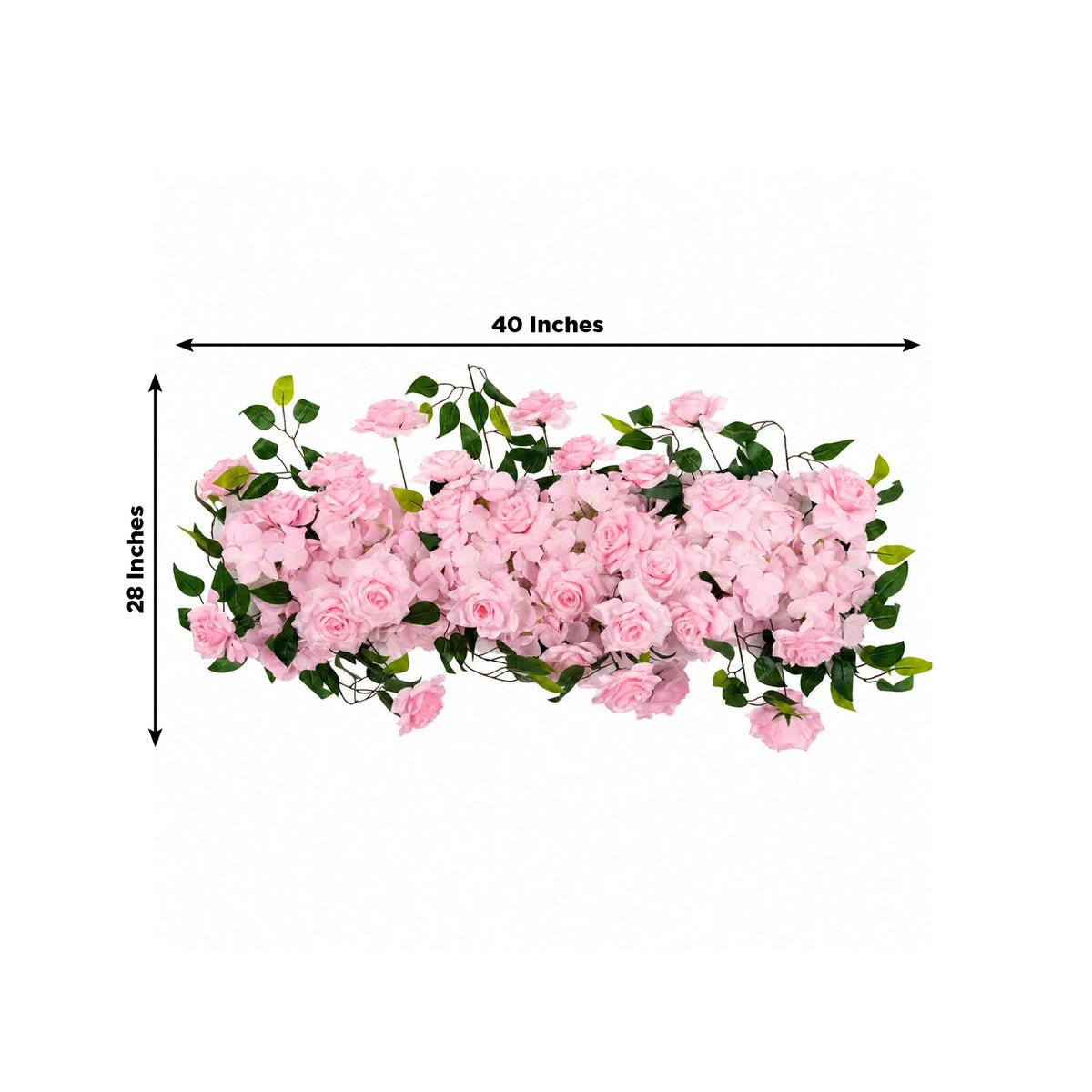 2 Pack Floral Swags for Wedding Arch, Artificial Silk Blush Rose & Hydrangea Flowers with Leaves for