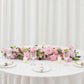2 Pack Floral Swags for Wedding Arch, Artificial Silk Blush Rose & Hydrangea Flowers with Leaves for