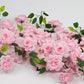2 Pack Floral Swags for Wedding Arch, Artificial Silk Blush Rose & Hydrangea Flowers with Leaves for