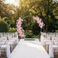 2 Pack Floral Swags for Wedding Arch, Artificial Silk Blush Rose & Hydrangea Flowers with Leaves for
