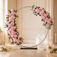 2 Pack Floral Swags for Wedding Arch, Artificial Silk Blush Rose & Hydrangea Flowers with Leaves for
