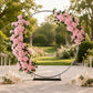 2 Pack Floral Swags for Wedding Arch, Artificial Silk Blush Rose & Hydrangea Flowers with Leaves for