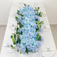 2 Pack Floral Swags for Wedding Arch, Artificial Silk Light Blue Rose & Hydrangea Flowers with Leave