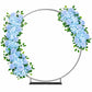 2 Pack Floral Swags for Wedding Arch, Artificial Silk Light Blue Rose & Hydrangea Flowers with Leave