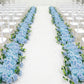 2 Pack Floral Swags for Wedding Arch, Artificial Silk Light Blue Rose & Hydrangea Flowers with Leave