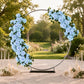 2 Pack Floral Swags for Wedding Arch, Artificial Silk Light Blue Rose & Hydrangea Flowers with Leave