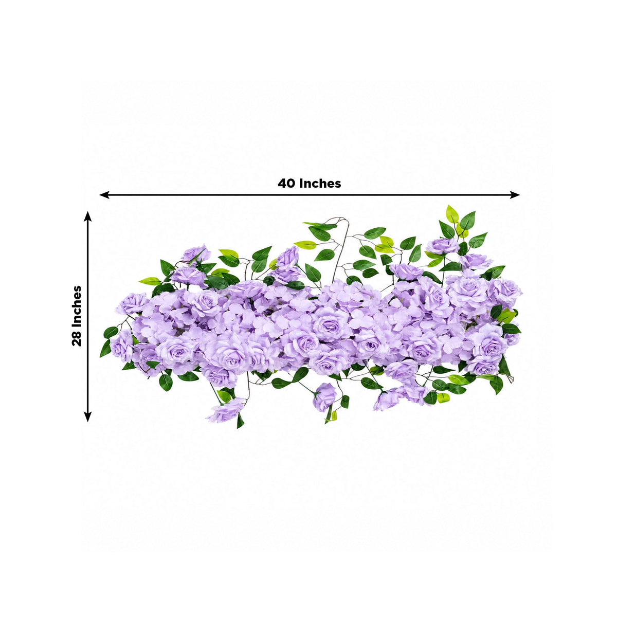 2 Pack Floral Swags for Wedding Arch, Artificial Silk Lavender Lilac Rose & Hydrangea Flowers with L