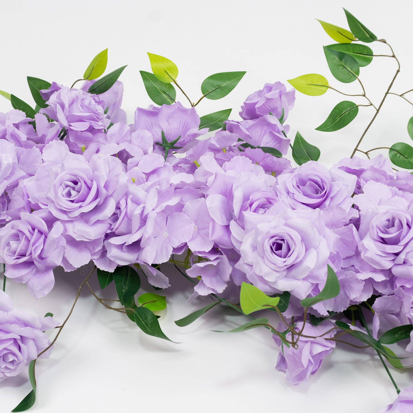 2 Pack Floral Swags for Wedding Arch, Artificial Silk Lavender Lilac Rose & Hydrangea Flowers with L