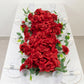 2 Pack Floral Swags for Wedding Arch, Artificial Silk Red Rose & Hydrangea Flowers with Leaves for B