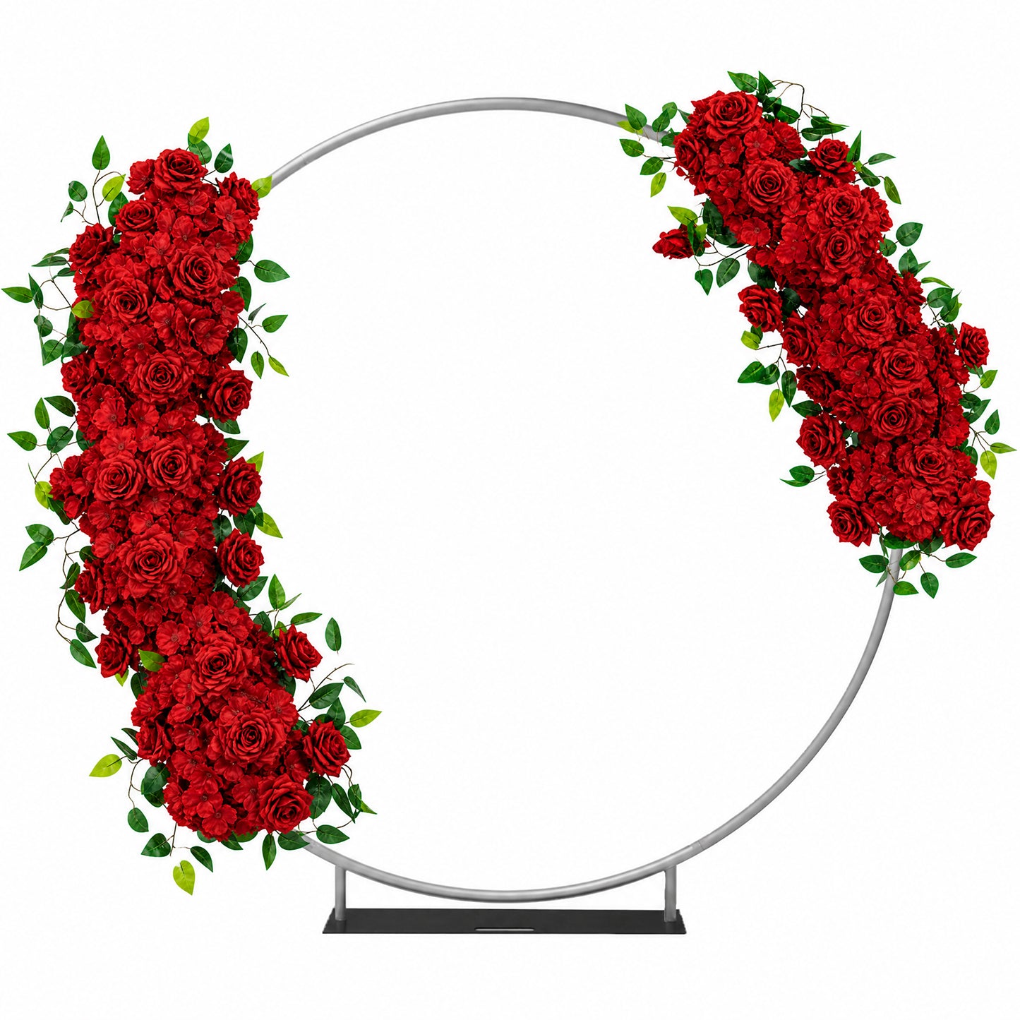 2 Pack Floral Swags for Wedding Arch, Artificial Silk Red Rose & Hydrangea Flowers with Leaves for B