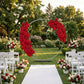 2 Pack Floral Swags for Wedding Arch, Artificial Silk Red Rose & Hydrangea Flowers with Leaves for B