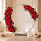 2 Pack Floral Swags for Wedding Arch, Artificial Silk Red Rose & Hydrangea Flowers with Leaves for B
