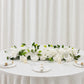 2 Pack Floral Swags for Wedding Arch, Artificial Silk White Rose & Hydrangea Flowers with Leaves for