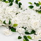 2 Pack Floral Swags for Wedding Arch, Artificial Silk White Rose & Hydrangea Flowers with Leaves for