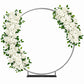 2 Pack Floral Swags for Wedding Arch, Artificial Silk White Rose & Hydrangea Flowers with Leaves for