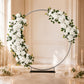 2 Pack Floral Swags for Wedding Arch, Artificial Silk White Rose & Hydrangea Flowers with Leaves for