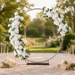 2 Pack Floral Swags for Wedding Arch, Artificial Silk White Rose & Hydrangea Flowers with Leaves for