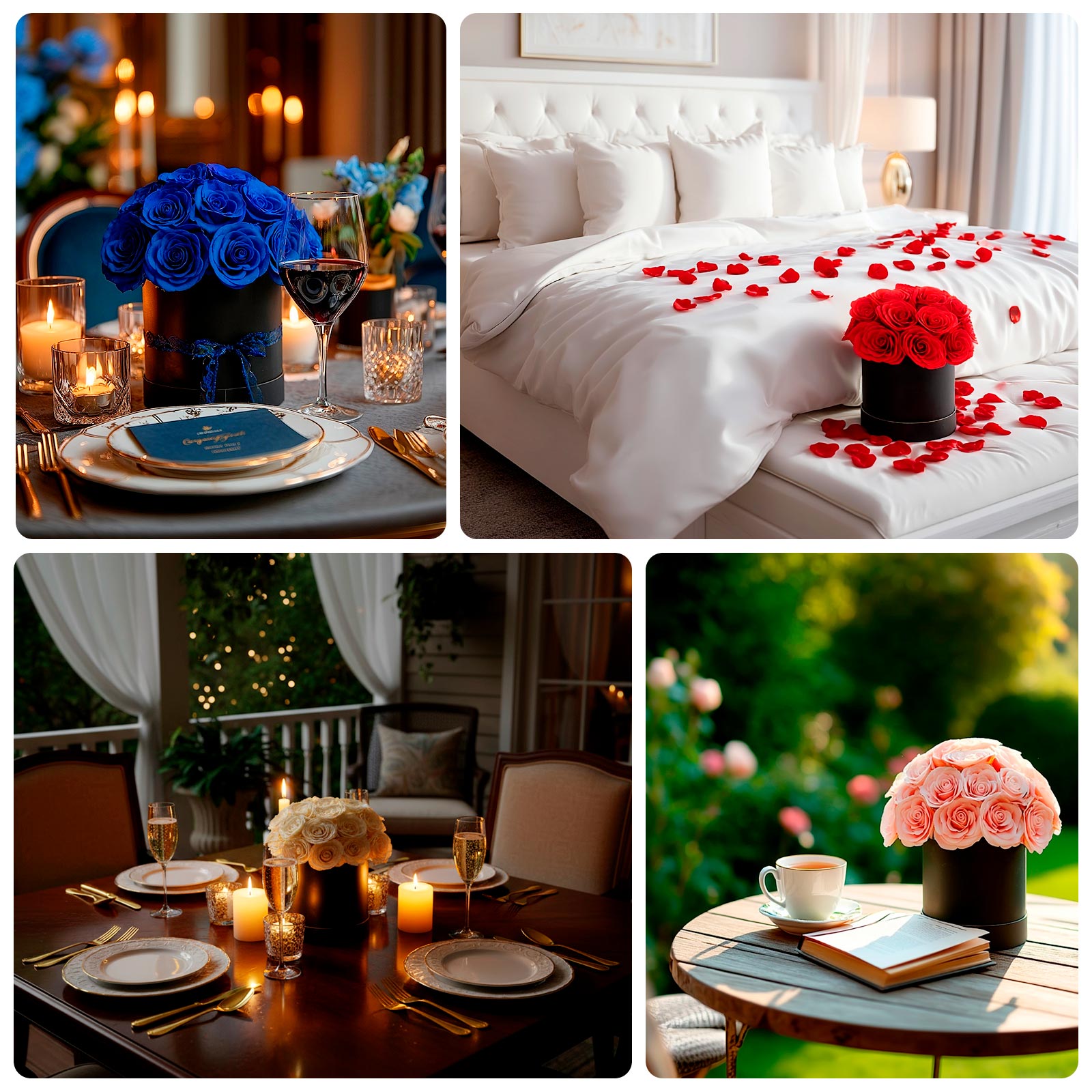 Soap Rose Bouquet Flower Box Arrangement – 27pcs Roses in 10" Black Round Gift Box