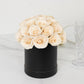 Ivory  Prearranged Rose Centerpiece Arrangement, 27pcs Roses with Black Round Gift Box