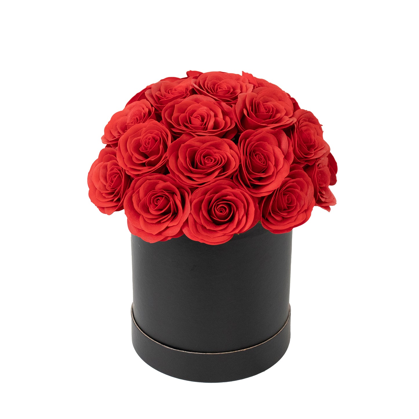 Red Prearranged Rose Centerpiece Arrangement, 27pcs Roses with Black Round Gift Box