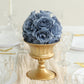 2 Pack 7" Dusty Blue Artificial Silk Rose Kissing Ball, Faux Flower Ball