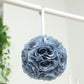 2 Pack 7" Dusty Blue Artificial Silk Rose Kissing Ball, Faux Flower Ball