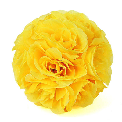 Elegant Design of the Yellow Artificial Silk Rose Kissing Ball