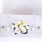 Cream silk rose flower ball centerpiece arrangement for tables.