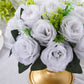 White silk rose flower ball centerpiece arrangement.