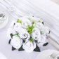 White silk rose flower ball centerpiece arrangement.