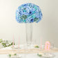 Pre-Arranged Silk Rose Wedding Centerpiece, Blue Artificial Rose Flower Balls Arrangement Table Decor - 20"