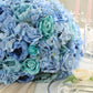 Pre-Arranged Silk Rose Wedding Centerpiece, Blue Artificial Rose Flower Balls Arrangement Table Decor - 20"