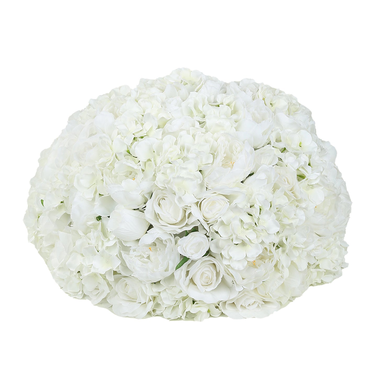 Pre-Arranged Silk Rose Wedding Centerpiece, Ivory Artificial Rose Flower Balls Arrangement Table Decor - 20"