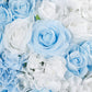 Pre-Arranged Silk Rose Wedding Centerpiece, Light Blue Artificial Rose Flower Balls Arrangement Table Decor - 20"