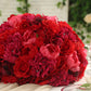 Pre-Arranged Silk Rose Wedding Centerpiece, Red Artificial Rose Flower Balls Arrangement Table Decor - 20"