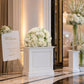Pre-Arranged Silk Flower Grand Centerpiece White – 30" Artificial Rose Flower Ball Bouquet for Weddi