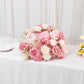 22" Blush Silk Flower Grand Centerpiece – Pre-Arranged Artificial Rose, Hydrangea & Chrysanthemum Ba