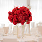 22-Inch Red Silk Flower Grand Centerpiece – Pre-Arranged Artificial Rose, Hydrangea & Chrysanthemum Ball for Wedding & Event Décor