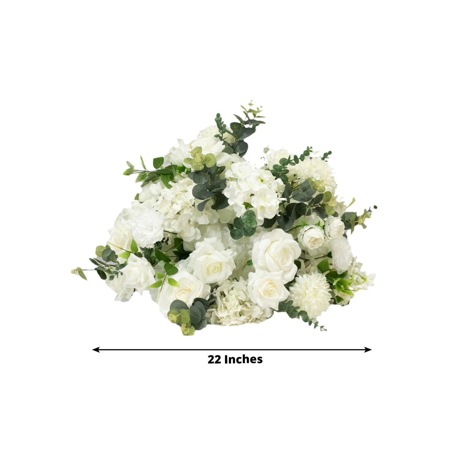 22-Inch White Silk Flower Grand Centerpiece – Pre-Arranged Artificial Rose, Hydrangea & Chrysanthemum Ball for Wedding & Event Décor