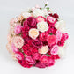 24" Pre-Arranged Silk Floral Centerpiece in Mixed Pink & White - Artificial Rose, Hydrangea & Peony 