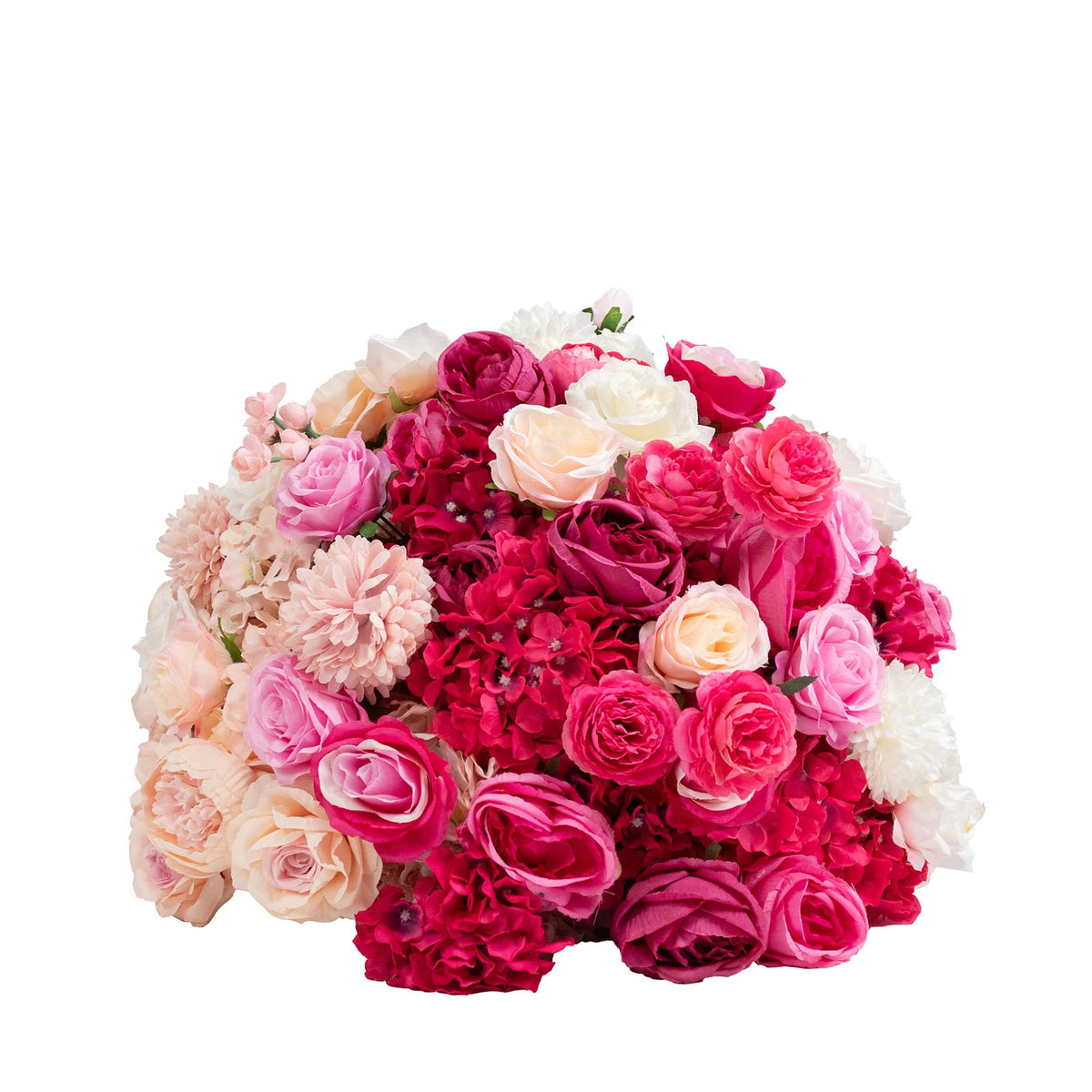24" Pre-Arranged Silk Floral Centerpiece in Mixed Pink & White - Artificial Rose, Hydrangea & Peony 