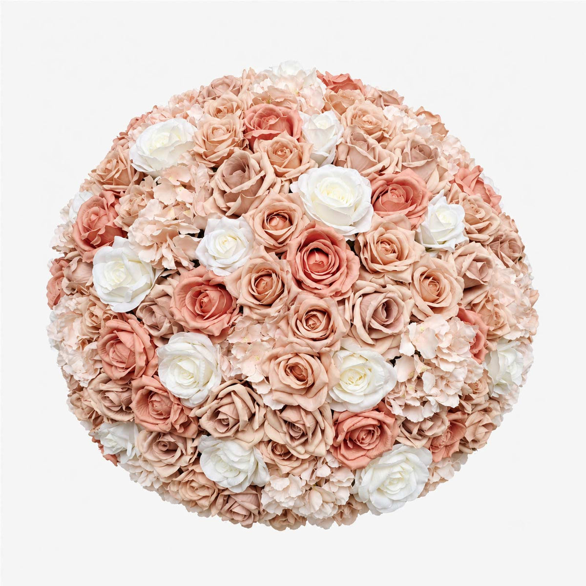 Pre-Arranged Silk Flower Grand Centerpiece in Mixed Dusty Rose & White – 30" Artificial Rose, Hydran