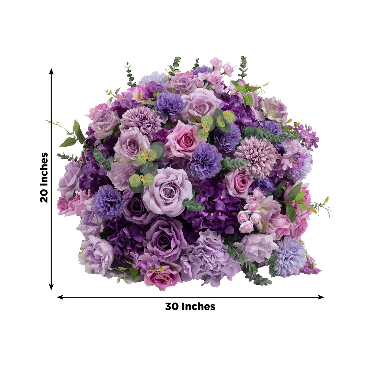 Pre-Arranged Silk Flower Grand Centerpiece in Mixed Lavender Lilac – 30" Artificial Rose, Hydrangea 