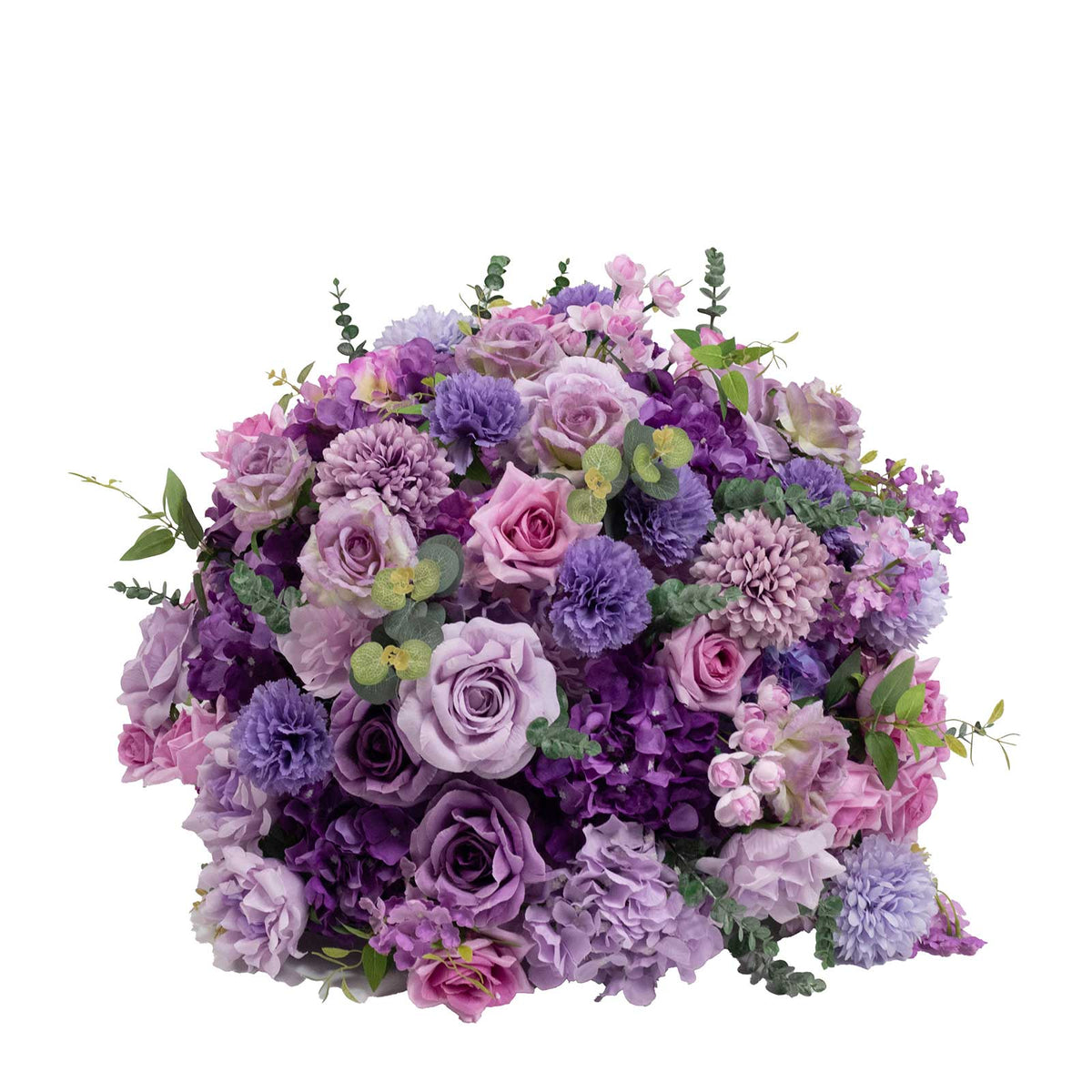 Pre-Arranged Silk Flower Grand Centerpiece in Mixed Lavender Lilac – 30" Artificial Rose, Hydrangea 