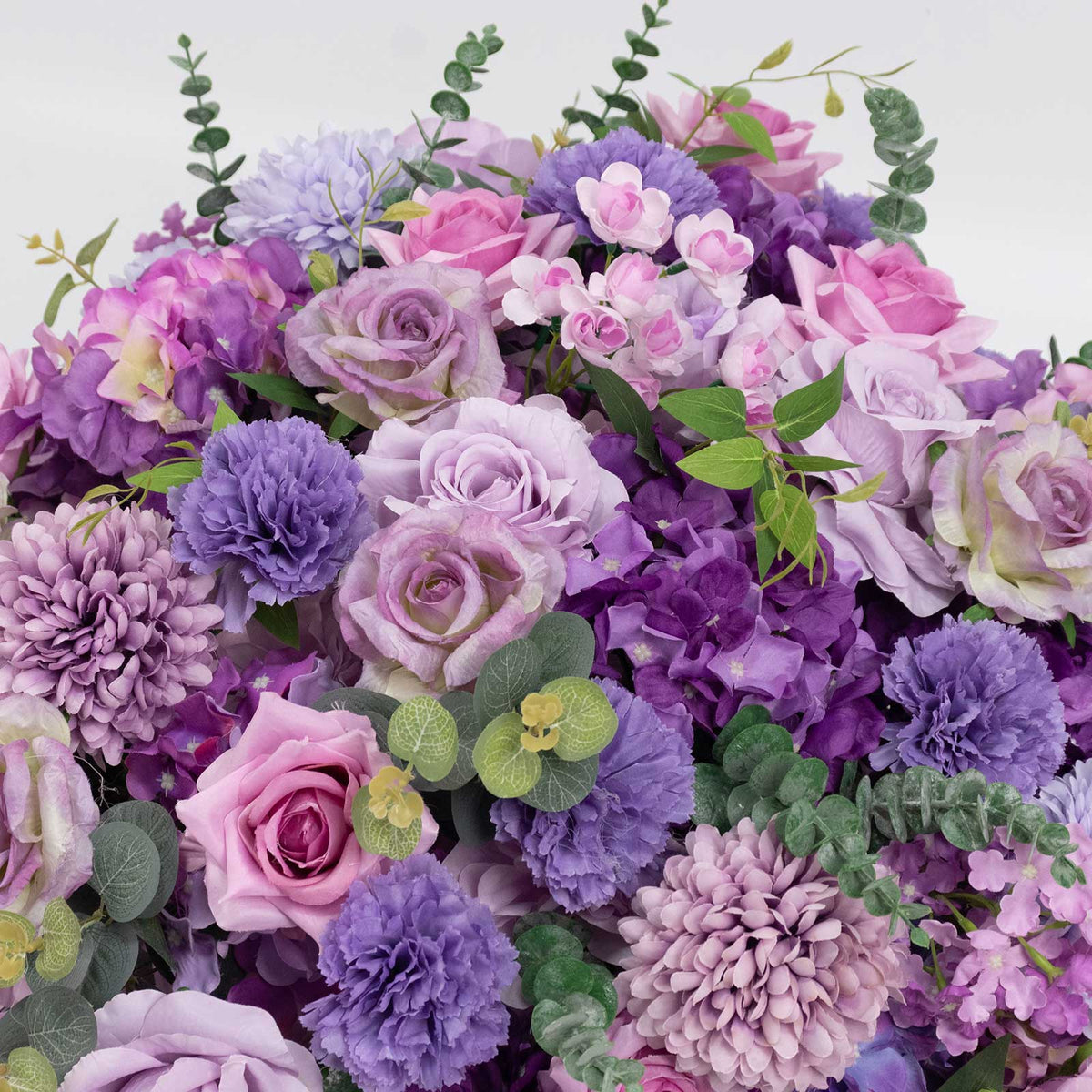 Pre-Arranged Silk Flower Grand Centerpiece in Mixed Lavender Lilac – 30" Artificial Rose, Hydrangea 