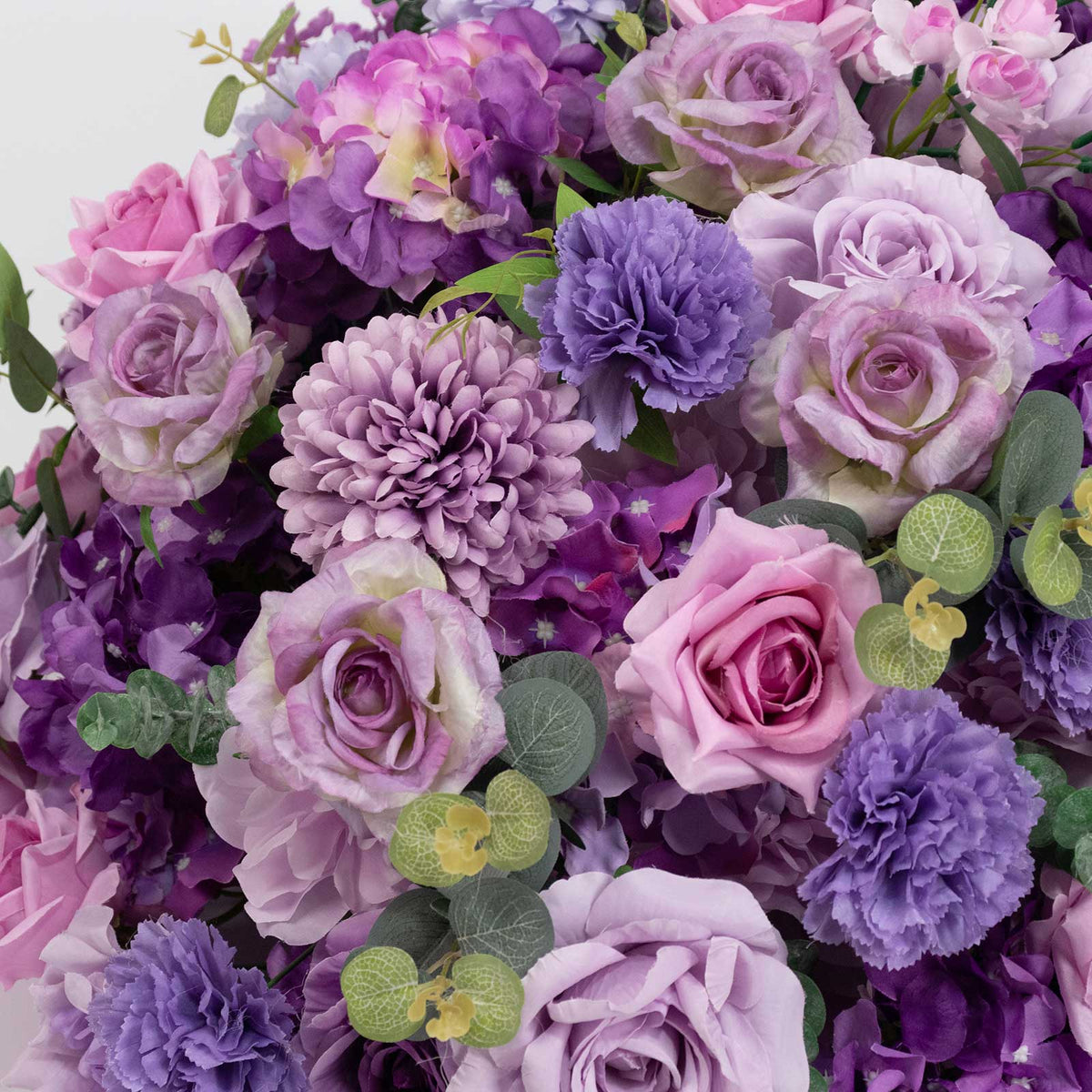 Pre-Arranged Silk Flower Grand Centerpiece in Mixed Lavender Lilac – 30" Artificial Rose, Hydrangea 