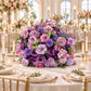 Pre-Arranged Silk Flower Grand Centerpiece in Mixed Lavender Lilac – 30" Artificial Rose, Hydrangea 